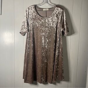 Elegant Velvet Brown Dress